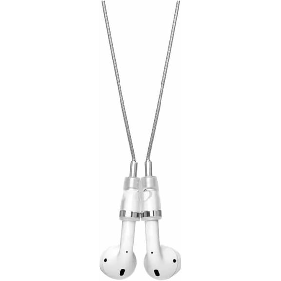 Magnetic Chain Necklace Chain Earphone Anti-Lost Strap Compatibility with Airpods 1&2/ Pro /3rd /Pro (Silver), Medium