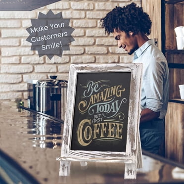 Magnetic Kitch Chalkboard Mu Sign (10x14") With Rustic Frame And Non Porous