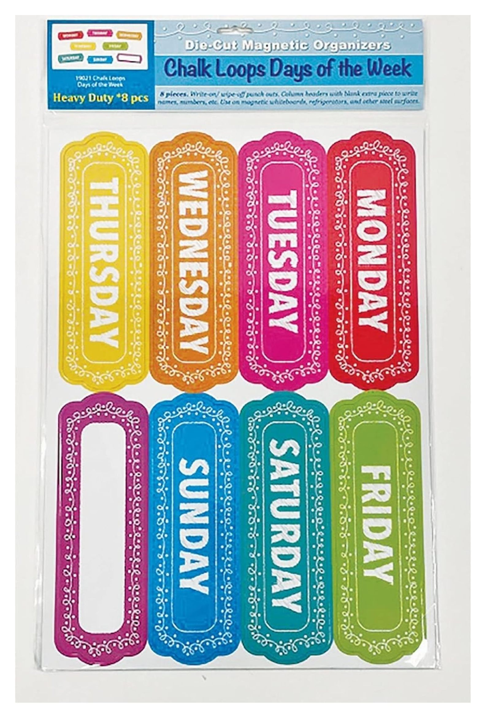 Chalkboard Days of The Week Multi Color Metal