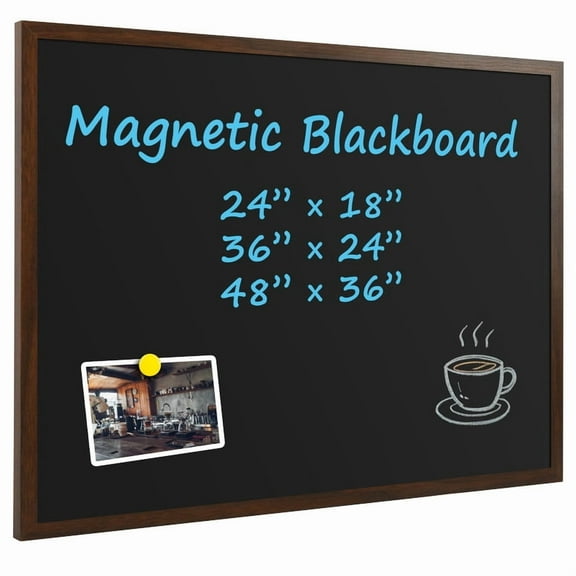 Magnetic Chalkboard Hanging Chalk Board for Wall 24"x18", Chalkboard Sign Non-Porous Wall Blackboard for Wedding Kitchen Restaurant Menu and Office Home included Chalk Markers Magnets, Wood Framed