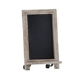 thumbnail image 1 of Magnetic Chalkboard, Weathered Brown Wood Frame, Metal Scrolled Legs, 1 of 4