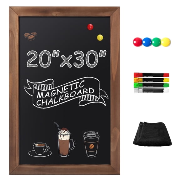 20" x 30" Magnetic Chalkboard Words Sign - Rustic Solid Wood Frame Wall Decor Bulletin Chalk Board for Home Kitchen, Business, Restaurant, Farmhouse