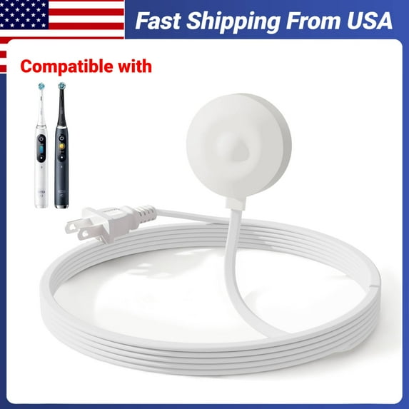 Magnetic Charger Compatible with Oral-b IO 7/8/ 9 Series Electric Toothbrush, Replacement Charging Base Compatible with Oral-b IO Series 7, Series 8, Series 9, Model 3768 Power Adapter Cord