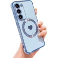 thumbnail image 1 of Magnetic Charging Case for Samsung Galaxy S23 Plus 6.6 ‘’ [ Compatible with MagSafe ] Cute Heart Plating Shockproof Soft Bumper Case with Full Camera Lens Protection for Women (Sierra Blue), 1 of 11