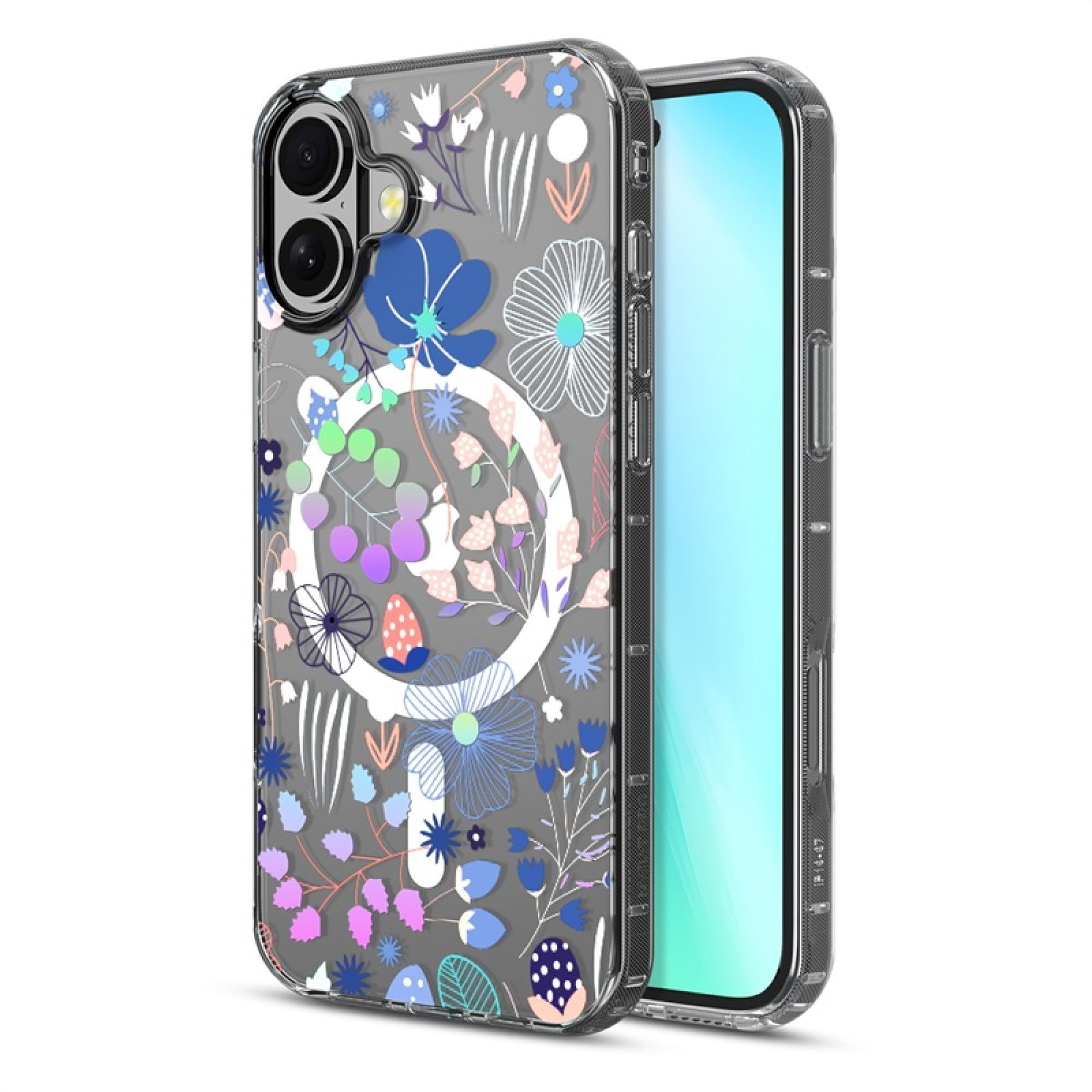 Magnetic Charging-Compatible Case for iPhone 16 Plus – Blossom Meadow | Elegant Floral Design with Drop Protection