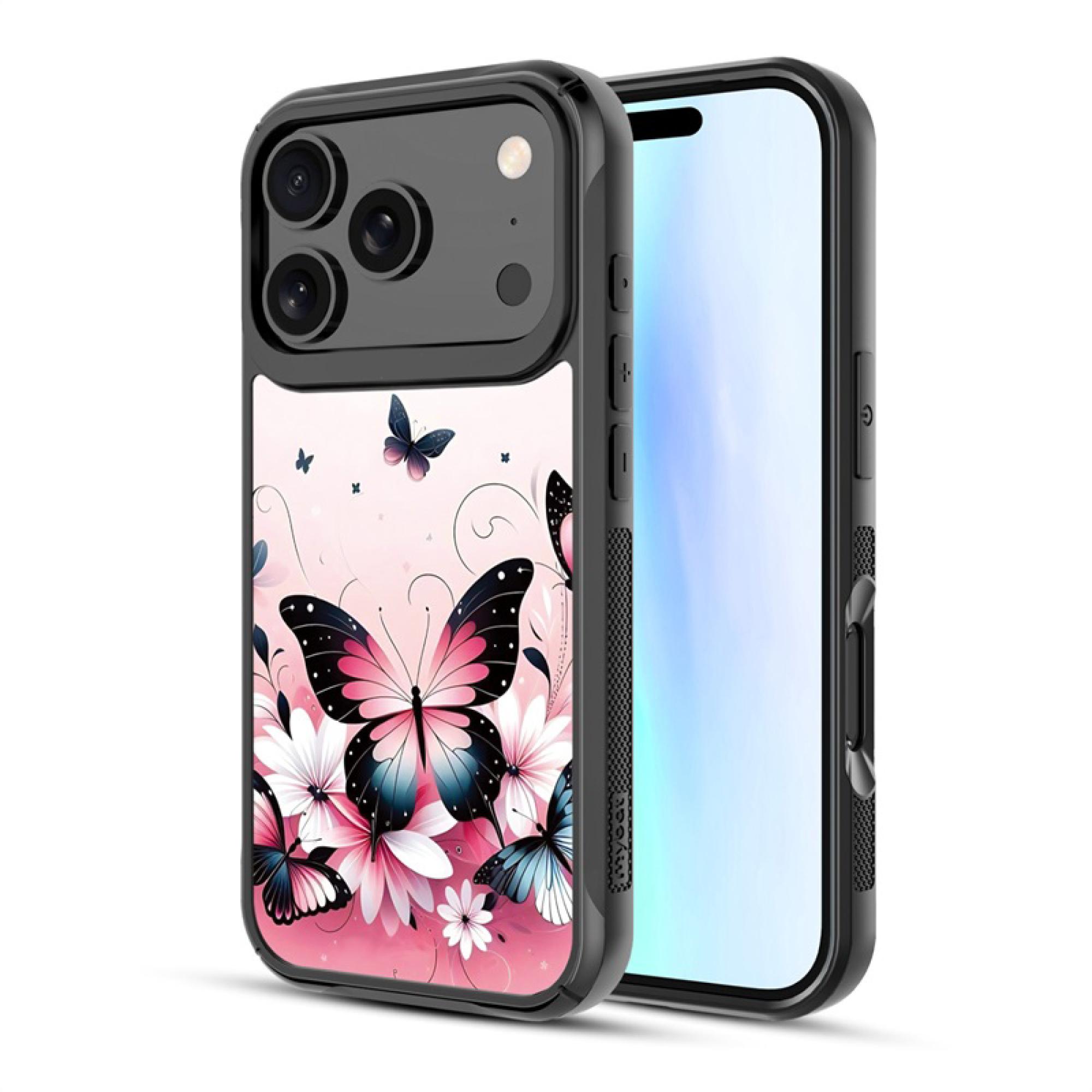 Magnetic-Charging Compatible Case for iPhone 17 Pro Max — Butterfly Bouquet
