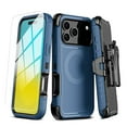 thumbnail image 1 of Magnetic Charging-Compatible Rugged Case with Holster & Tempered Glass Screen Protector compatiable with iPhone 17 Pro Phone, 1 of 7