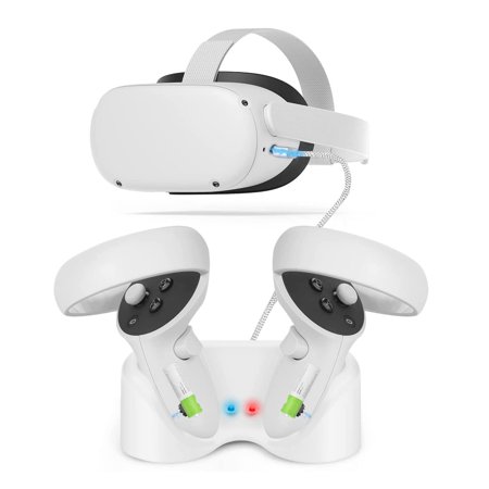 Magnetic Charging Dock Fit for Oculus Quest 2, Lingsida VR Fast Charging Station High-Speed Charging Stand Fit for Oculus Quest 2 Dual Controller & Headset, Headset Display Holder Controller Mount