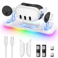 thumbnail image 1 of Magnetic Charging Dock for Meta Quest 3S/3, VR Headset & Controller Charging Stand with Cool RGB Ambient Lighting, 1 of 8