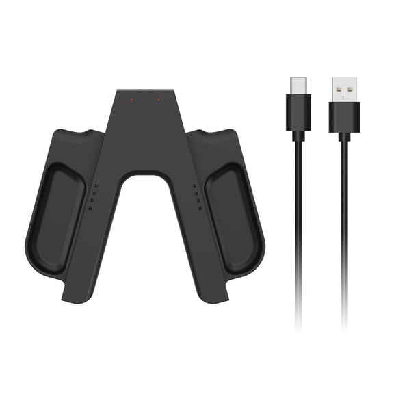 Magnetic Charging Grip for Nintendo Switch 2 Joy-Con Controllers, USB-C Ergonomic Game Handle Holder with Independent LED Charge Indicator, Portable ABS Play & Charge Gaming Accessory Black 60g