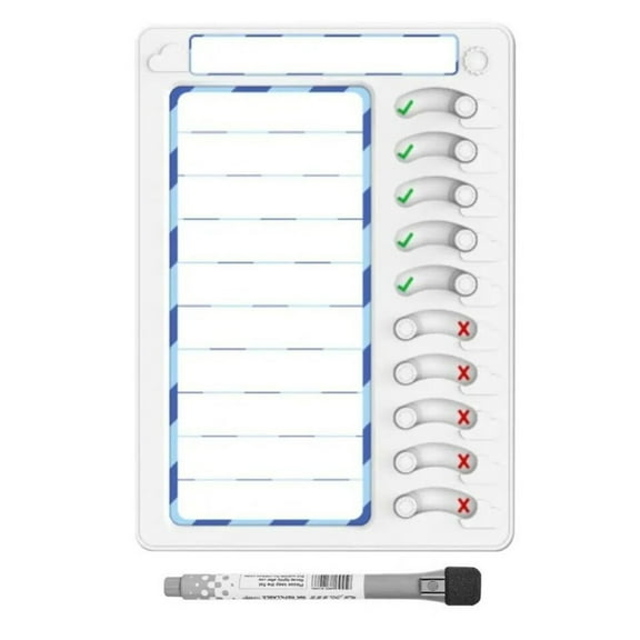 Magnetic Checklist Board Dry Erases Chore Chart Sliding Morning Routine Chart Chores Slider Chart