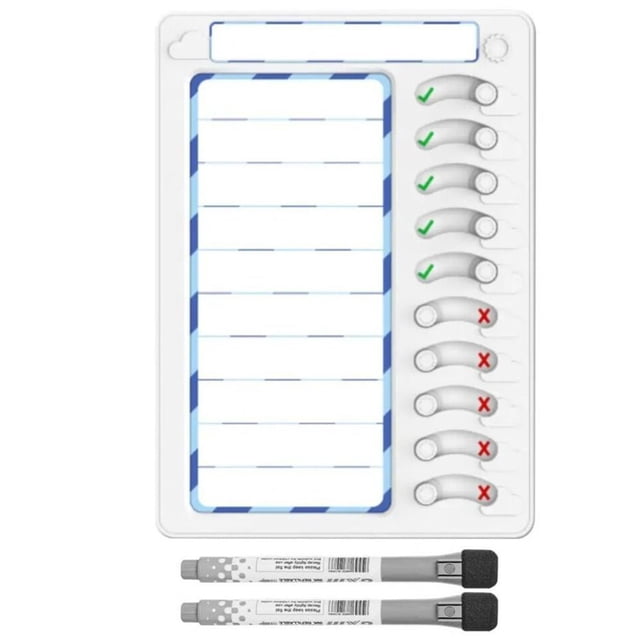 Morning Routine Slider Magnetic Checklist Board Dry Erases Chore Chart Sliding Morning Routine ...