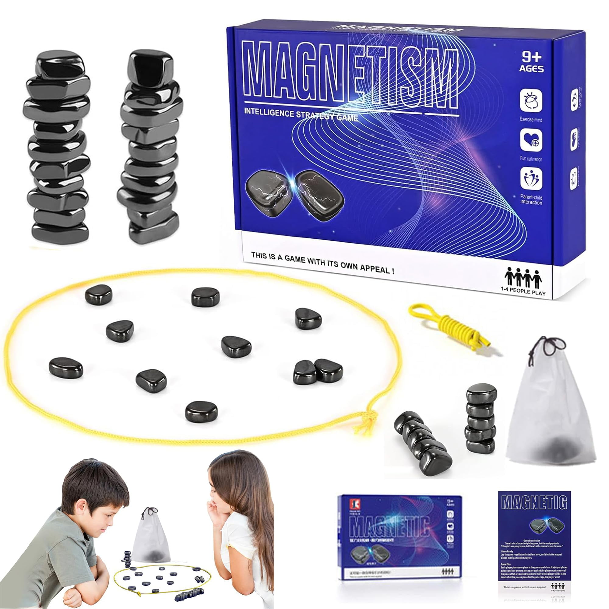 Magnetic Chess Game, Magnetic MMF7 Chess Game with Stones, Magnet Board ...