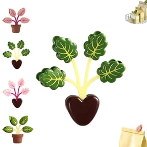 Magnetic Chip Clips Tree Leaf Shaped Bag Clips, Strong Magnetic Kitchen Organizer with Decorative Leaf Design for Food Storage, Fridge, Office and Home Use (C)