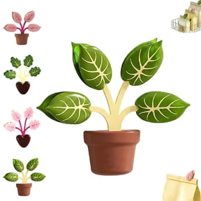 Magnetic Chip Clips Tree Leaf Shaped Bag Clips, Strong Magnetic Kitchen Organizer with Decorative Leaf Design for Food Storage, Fridge, Office and Home Use (D)