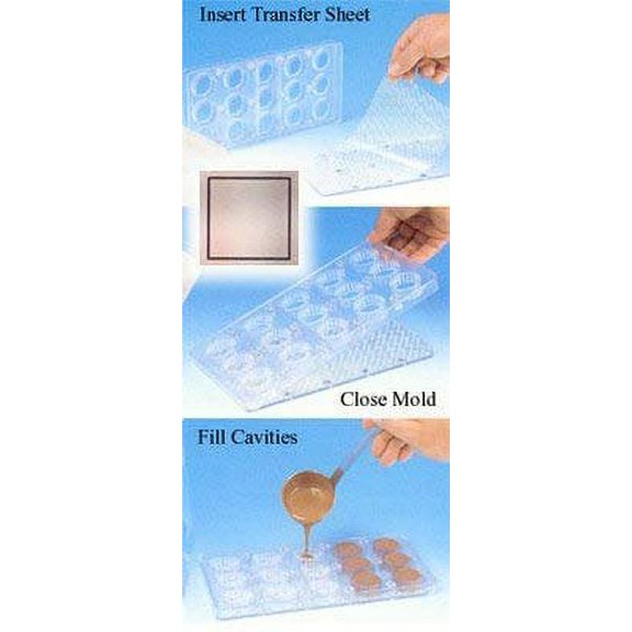 Magnetic Chocolate Mold 2 pc. Square 3/4" x 0.5" High, 28 Cavities