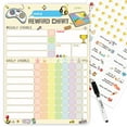 thumbnail image 1 of Magnetic Chore Chart for Kids at Home, Dry Erase Reward Chart for Kids Behavior; Each Set Includes 26 Static Tasks, 63 Golden Stars and One 8.5"x 12" Video Game Magnetic Chart, 1 of 7