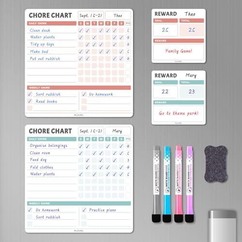Chore Chart Buy Magnetic For Kids Multiple Kids 3 Responsibility Charts ...