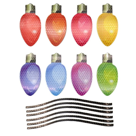 Magnetic Christmas Car Fridge Reflective Bulb Lights Sticker Decorative