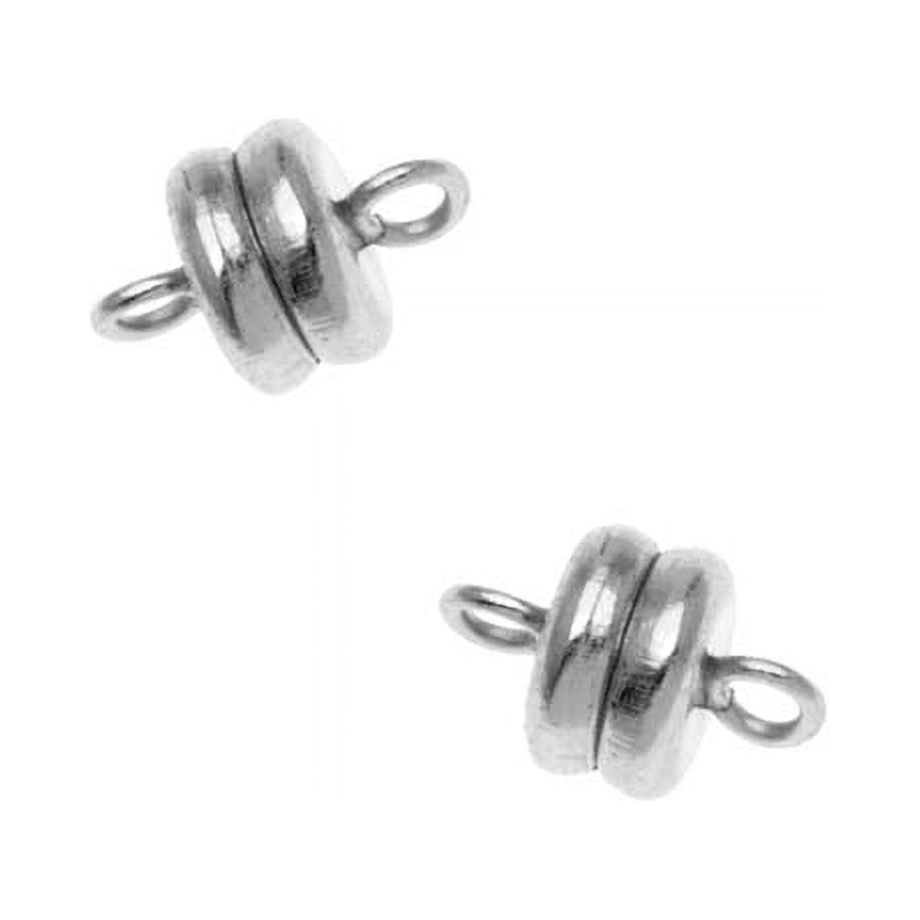 Clasp, 6x4.5mm, 4 Clasp Sets, Silver Plated