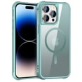thumbnail image 1 of Magnetic Clear Back Case for iPhone 14 Pro Max, Compatible with MagSafe Wireless Charging TPU Bumper Slim Fit Drop Protective Lightweight Translucent Phone Cover for iPhone 14 Pro Max, Mint, 1 of 7