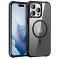 thumbnail image 1 of Magnetic Clear Back Case for iPhone 15 Pro Max, Compatible with MagSafe Wireless Charging TPU Bumper Slim Fit Drop Protective Lightweight Translucent Phone Cover for iPhone 15 Pro Max, Black, 1 of 7