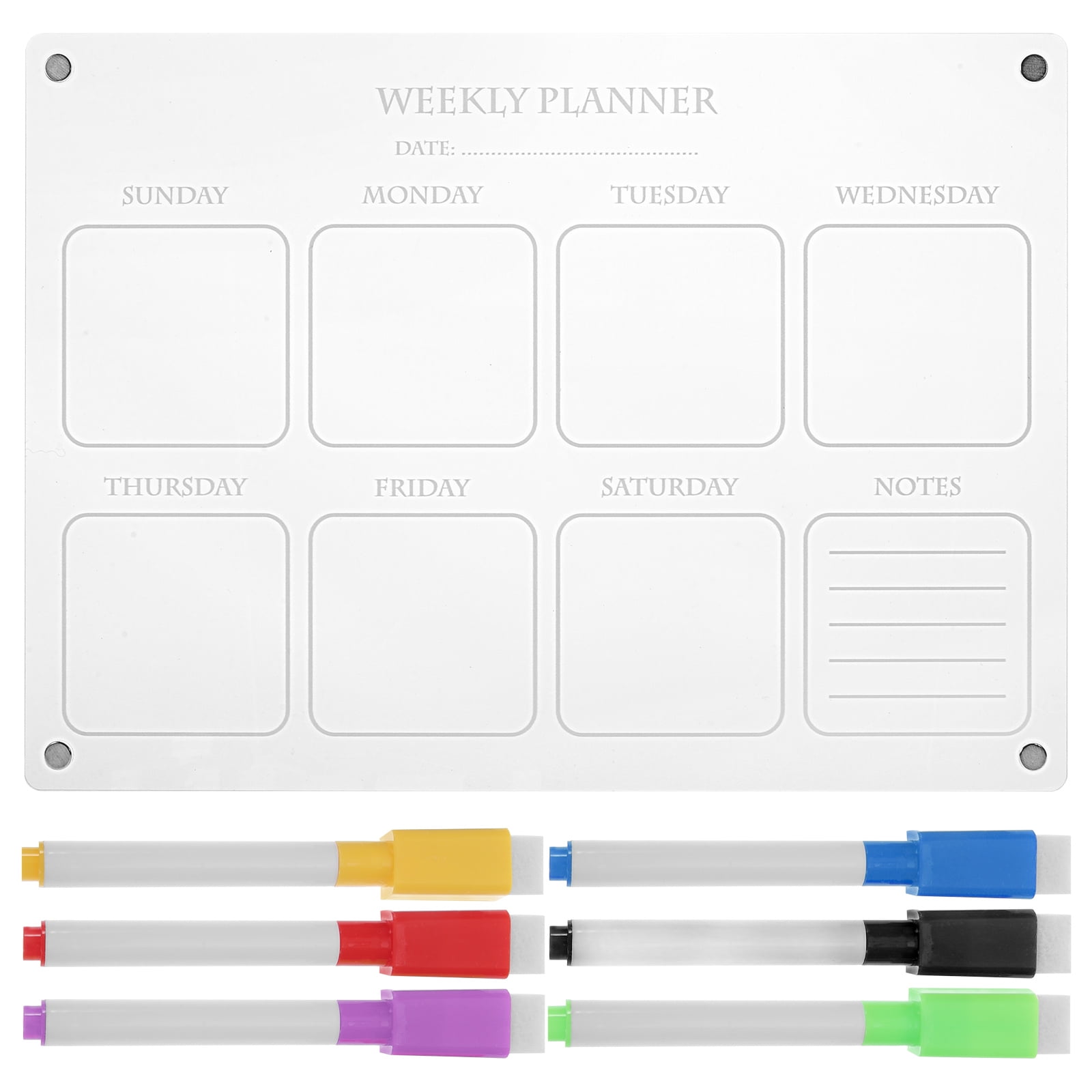 Clear Board for Refrigerators Schedule Dry Erase Weekly Plan Writing Acrylic