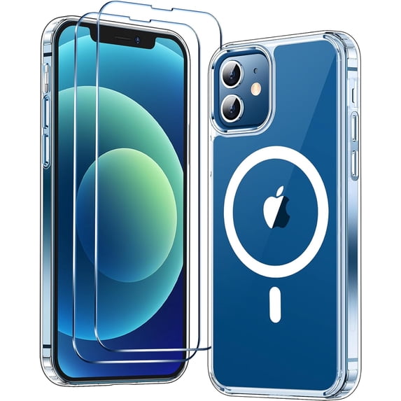 Magnetic Clear Case Designed for Apple iPhone 11 Clear Magnetic Case with 2 Tempered Glass, Shockproof Transparent Magnetic Crystal Clear Case for Apple iPhone 11