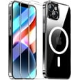 thumbnail image 1 of Magnetic Clear Case Designed for Apple iPhone 14 Plus Clear Magnetic Case with 2 Tempered Glass, Shockproof Transparent Magnetic Crystal Clear Case for Apple iPhone 14 Plus, 1 of 7