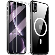 Entronix 3-in-1 Magnetic Clear Case Compatible with iPhone XR, with Screen Protector