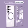 thumbnail image 1 of Magnetic Clear Case for Samsung Galaxy S23 Ultra Compatible with MagSafe, Ultra Slim Soft TPU with Lens Film Case with Magnetic Back, [Anti-Yellowing] Crystal Clear for S23 Ultra, Lightpurple, 1 of 8