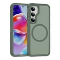 thumbnail image 1 of Magnetic Clear Case for Samsung Galaxy S25, Hybrid Protective Silicone Bumper, Slim Smooth Sleek Matte Frosted Case for Men Women for Samsung Galaxy S25, Green, 1 of 7