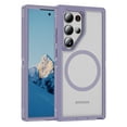 thumbnail image 1 of Magnetic Clear Case for Samsung Galaxy S25 Ultra, Hybrid Protective Silicone Bumper, Slim Smooth Sleek Matte Frosted Case for Men Women for Samsung Galaxy S25 Ultra, Lightpurple+Clear, 1 of 7