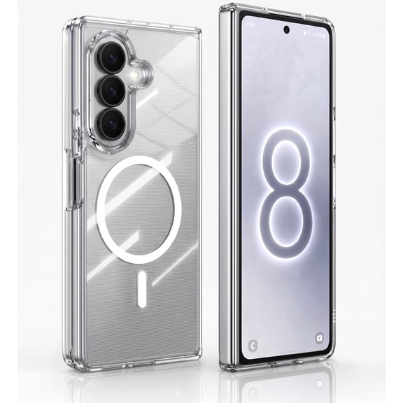 Magnetic Clear Case for Galaxy Z Fold 8 ultra - 10FT Military Drop Protection, Anti-Yellow
