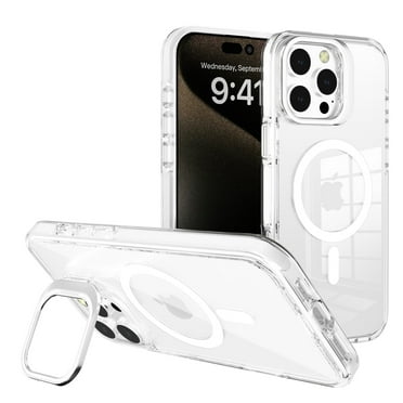 Magnetic Clear Case for iPhone 16 Pro Max/16 Plus/16 Pro/16 with Camera Cover Kickstand Slim Transparent Matte Anti-Scratch Shockproof Cover