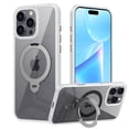 thumbnail image 1 of Magnetic Clear Case for iPhone 16 ProMax /16Pro/16Plus/16 with 360° Rotatable Ring Kickstand Compatible with MagSafe Protective Cover, 1 of 11