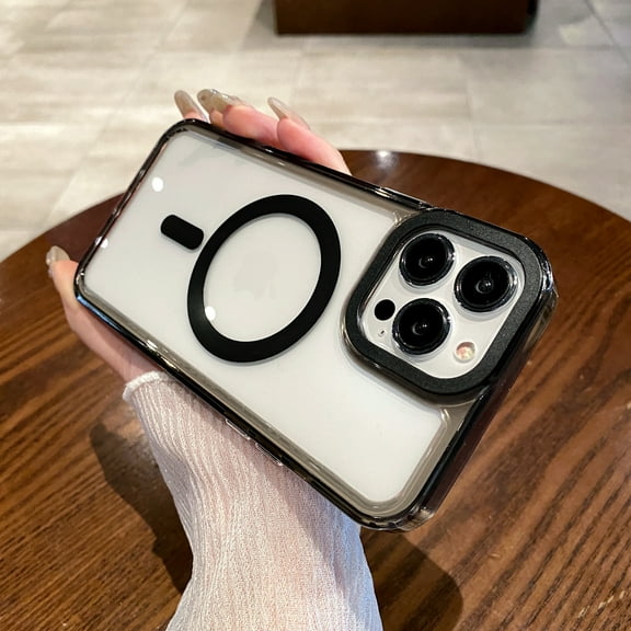 Magnetic Clear Case for iPhone 11 Pro, [Compatible with MagSafe] High-Transparency Clear PC Back TPU Bumper Shockproof Protective Phone Cover Slim Lightweight for iPhone 11 Pro Case, Black