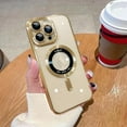 thumbnail image 1 of Magnetic Clear Case for iPhone 13 Pro Max with Camera Lens Protector Strong Magnetic Case Compatible with MagSafe Military Grade Drop Protection Case Cover 6.7 Inch - Gold, 1 of 6