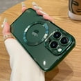 thumbnail image 1 of Magnetic Clear Case for iPhone 14 Pro Max Case with Camera Lens Protector, Compatible with MagSafe, Non-Yellowing Slim Fit Shockproof Shining for Women Girls Protective Phone Cover,6.7",Green, 1 of 9