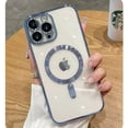 thumbnail image 1 of Magnetic Clear Case for iPhone 14 Pro Max Case Compatible with MagSafe Built-in Camera Lens Protector Soft Shockproof Slim Phone Case for 14 Pro Max 6.7" - Blue, 1 of 6