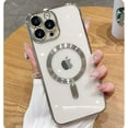 thumbnail image 1 of Magnetic Clear Case for iPhone 14 Pro Max Case Compatible with MagSafe Built-in Camera Lens Protector Soft Shockproof Slim Phone Case for 14 Pro Max 6.7" - Silver, 1 of 8