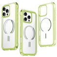 thumbnail image 1 of Magnetic Clear Case For iPhone 15 Plus Compatible with MagSafe, Shockproof Hybrid Protective Cover, Anti-Yellow Transparent Back, Soft Bumper Four Corner Drop Protection Phone Case,Green, 1 of 8
