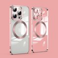 thumbnail image 1 of Magnetic Clear Case for iPhone 16 Pro with Lens Protective Film, Silicone/TPU Shockproof Anti-Scratches Non-Yellowing Cover Compatible with Mag-Safe for iPhone 16 Pro, Rosegold, 1 of 6