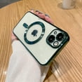 thumbnail image 1 of Magnetic Clear Case for iPhone 16 Pro Max, Compatible with MagSafe, Electroplated Slim Shockproof Phone Protective Cover for Women & Men for iPhone 16 Pro Max - Green, 1 of 4