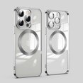 thumbnail image 1 of Magnetic Clear Case for iPhone 16 Pro Max with Lens Protective Film, Silicone/TPU Shockproof Anti-Scratches Non-Yellowing Cover Compatible with Mag-Safe for iPhone 16 Pro Max, Silver, 1 of 6