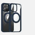 thumbnail image 1 of Magnetic Clear Case for iPhone 16 Pro, Military-Grade Protection Cover Compatible with MagSafe, Ring Holder Stand Color Frame Shockproof Stylish Case for iPhone 16 Pro, Royalblue, 1 of 7