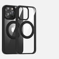 thumbnail image 1 of Magnetic Clear Case for iPhone 16 Pro, Military-Grade Protection Cover Compatible with MagSafe, Ring Holder Stand Color Frame Shockproof Stylish Case for iPhone 16 Pro, Black, 1 of 7