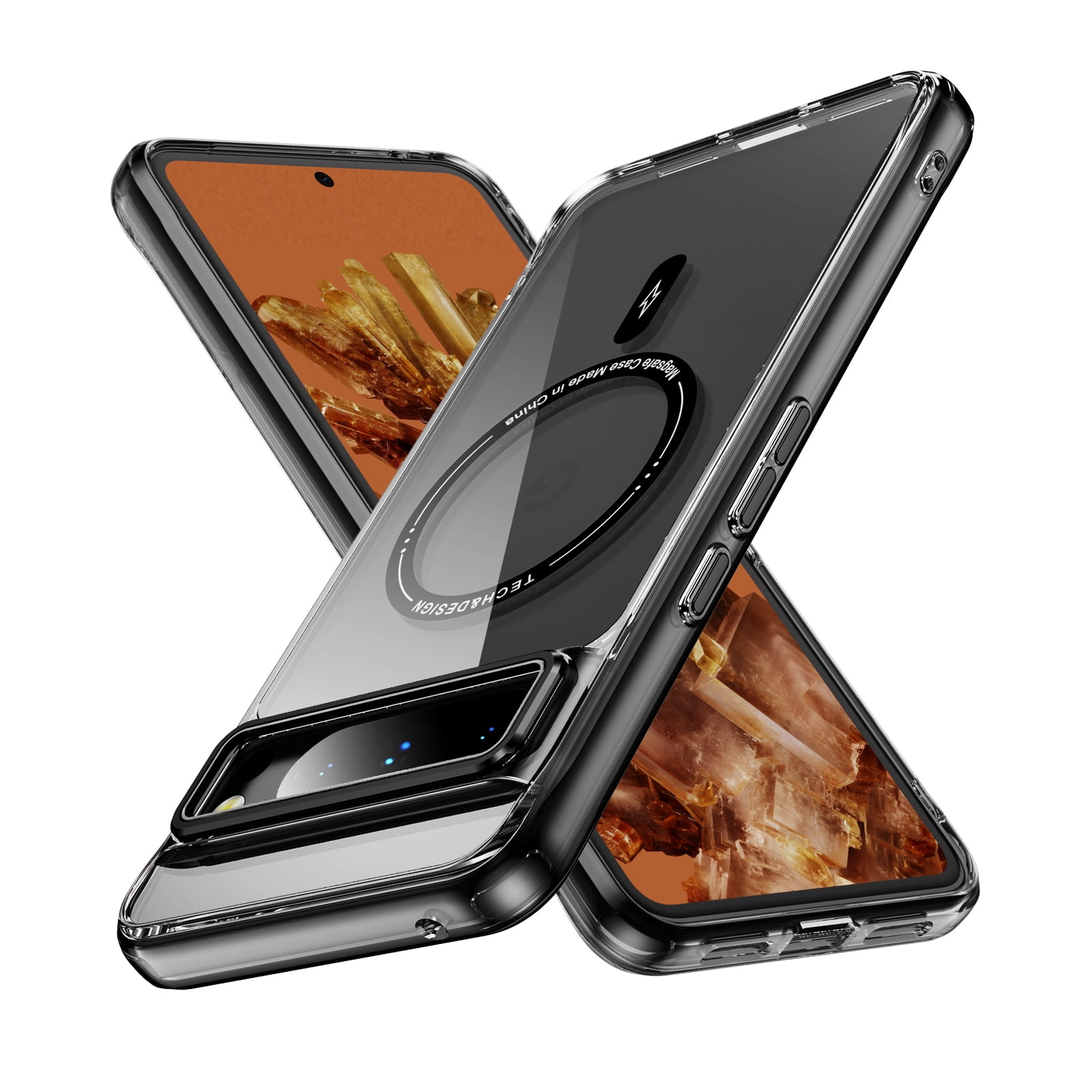 Dteck For Google Pixel 9 / 9 Pro Case Heavy Duty Military Grade Drop Protection Shockproof Anti-Scratch Hard Back Protective Slim Phone Case For Pixel 9 / 9 Pro, Purple Black