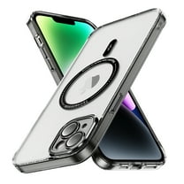 Magnetic Clear Compatible with iPhone 13 Case, Military Grade Drop Tested, Compatible with MagSafe, Shockproof Protective Hard Back Slim Case for iPhone 13, Black