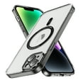thumbnail image 1 of Magnetic Clear Compatible with iPhone 15 Case, Military Grade Drop Tested, Compatible with MagSafe, Shockproof Protective Hard Back Slim Case for iPhone 15, Black, 1 of 7